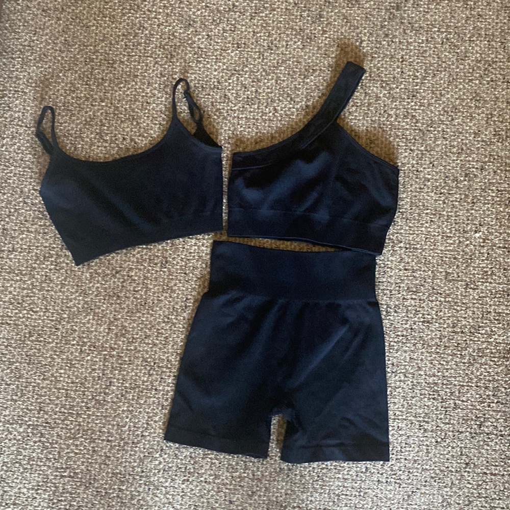 3 Piece Ribbed Seamless Workout Outfit